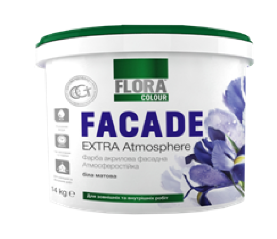 ФЛОРА Фарба фасадна акрилова FLORA Сolour FACADE Extra Atmosphere 14кг