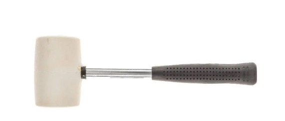Киянка гумова біла 225г (26-40) металева ручка LEV TOOLS