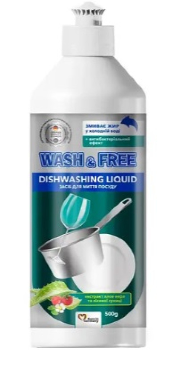 Засіб д/посуду WASH&FREE 500мл (843/348) Алоє&Суниця