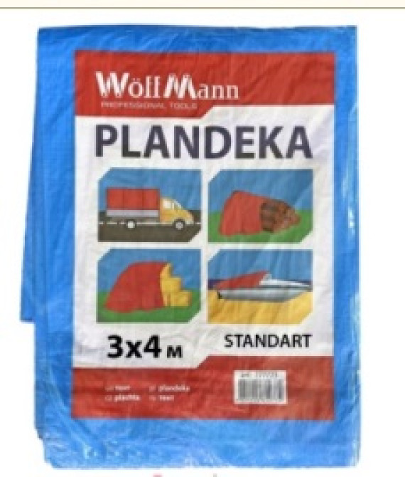 ТЕНТ захисний POLAND 4х8м PLANDEKA STANDART Блакитний 45г/м2