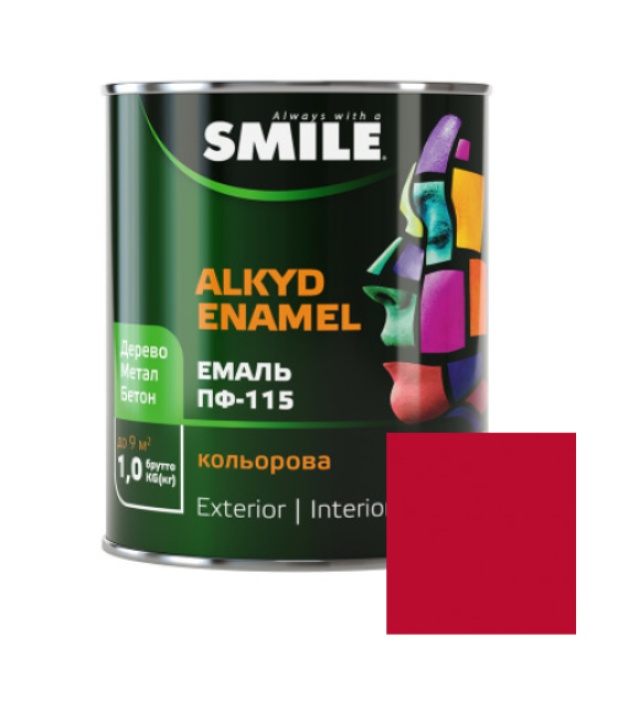 Фарба емаль алкідна по дереву і металу ПФ-115 ТМ Smile ала 2,8кг