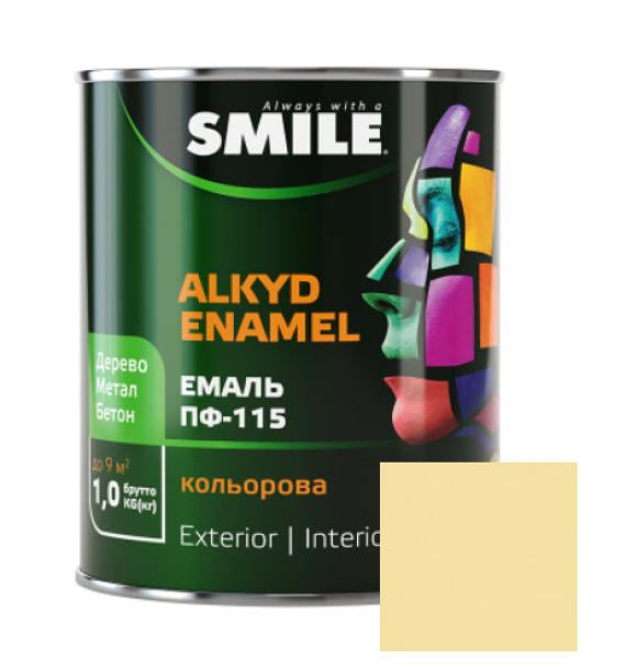 Фарба емаль алкідна по дереву і металу ПФ-115 ТМ Smile кремова 2,8кг