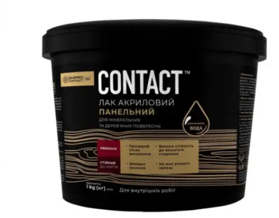 Лак акриловий панельний 1кг ТМ Дніпро-контакт глянсовий