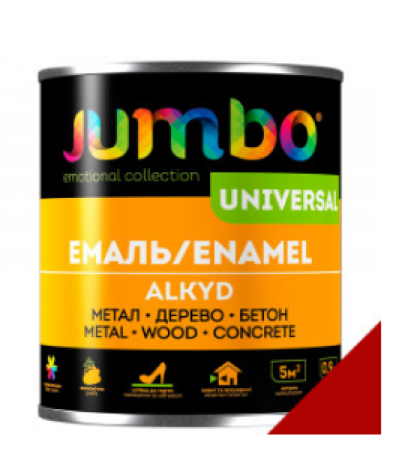 Емаль Алкідна ДЖАМБО Jumbo Universal 0,8кг для дерева і металу вишня