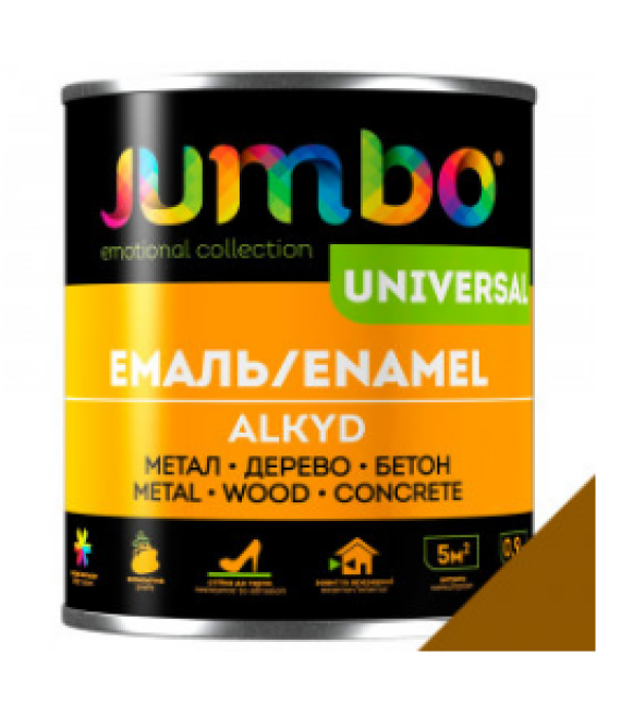 Емаль Алкідна ДЖАМБО Jumbo Universal 2,6кг для дерева і металу жовто-коричнева