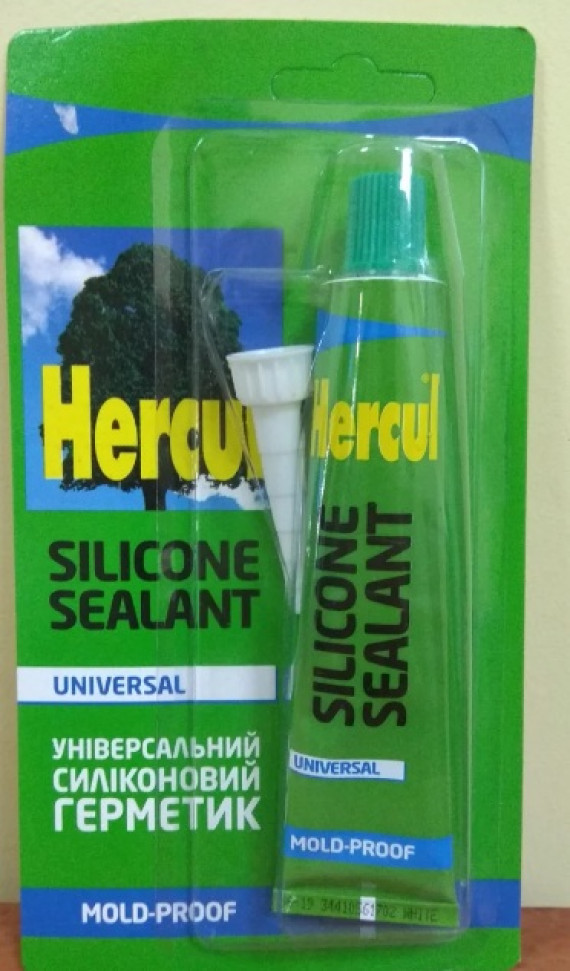 Силікон універсальний HERCUL 50мл БІЛИЙ (на блістері)