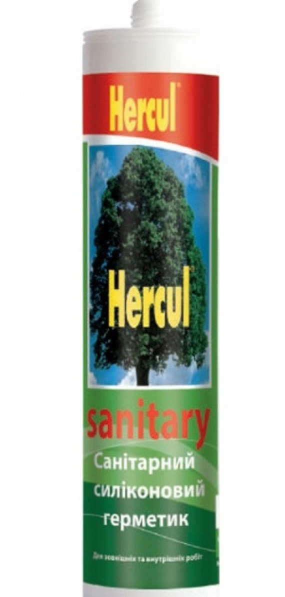 Силікон САНІТАРНИЙ HERCUL 280мл БІЛИЙ (24шт/ящ)
