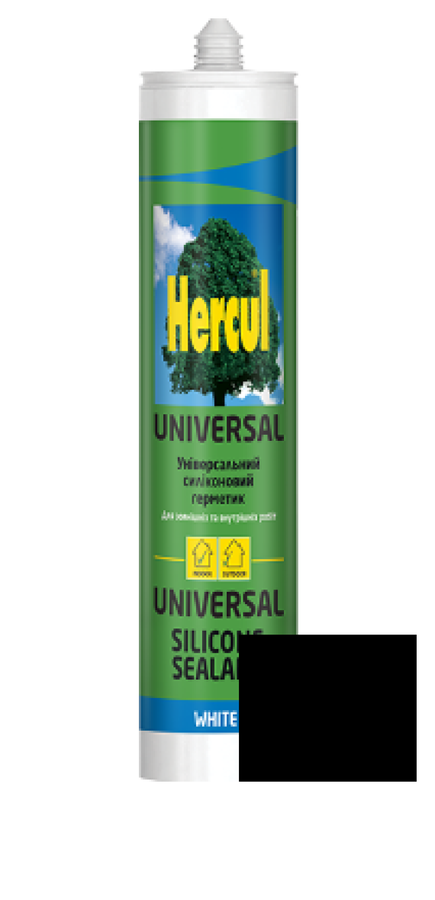 Силікон універс.HERCUL, 280мл ЧОРНИЙ (24шт/ящ)