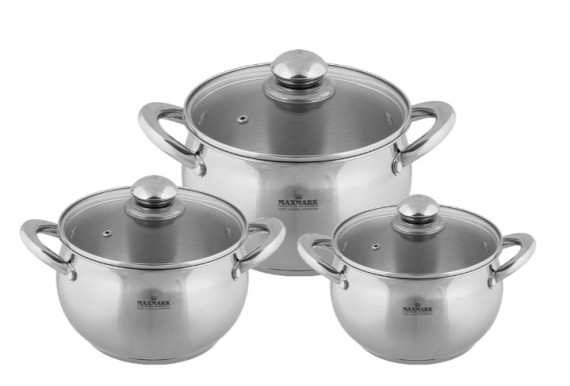 Набір каструль нерж.3пр MK-АРР5606G (3л,4л,5л)